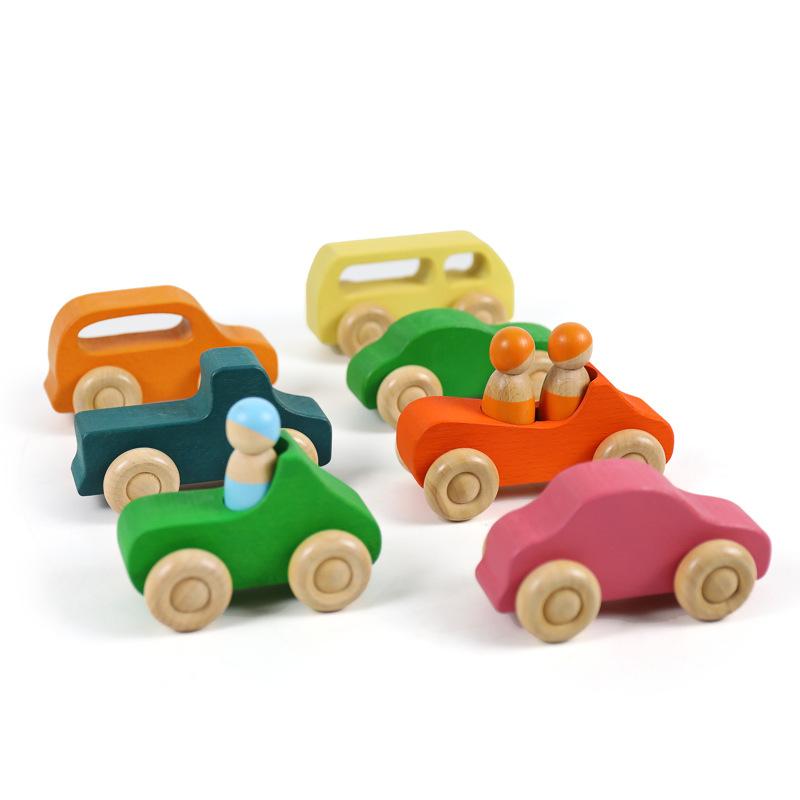 Car rainbow building block toy Little man red wooden building block beech cart
Car rainbow building block toy Little man red wooden building block beech cart