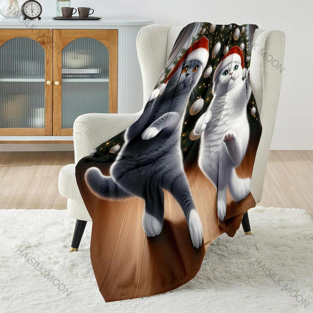 Festive Cats with Christmas Hats Pattern Blanket Flannel Material Soft Warm for All Seasons, Home Outdoor Camping Picnics RV 75x90cm
Festive Cats with Christmas Hats Pattern Blanket Flannel Material Soft Warm for All Seasons, Home Outdoor Camping Picnics RV 75x90cm