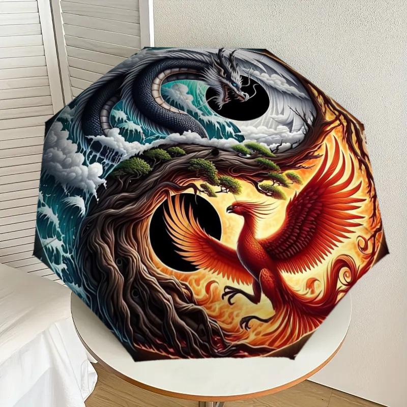 1pc Yin Yang Dragon Phoenix Symbol Umbrella with Plastic Handle,Suitable for All Seasons Home Travel Outdoor UmbrellaDD361
1pc Yin Yang Dragon Phoenix Symbol Umbrella with Plastic Handle,Suitable for All Seasons Home Travel Outdoor UmbrellaDD361