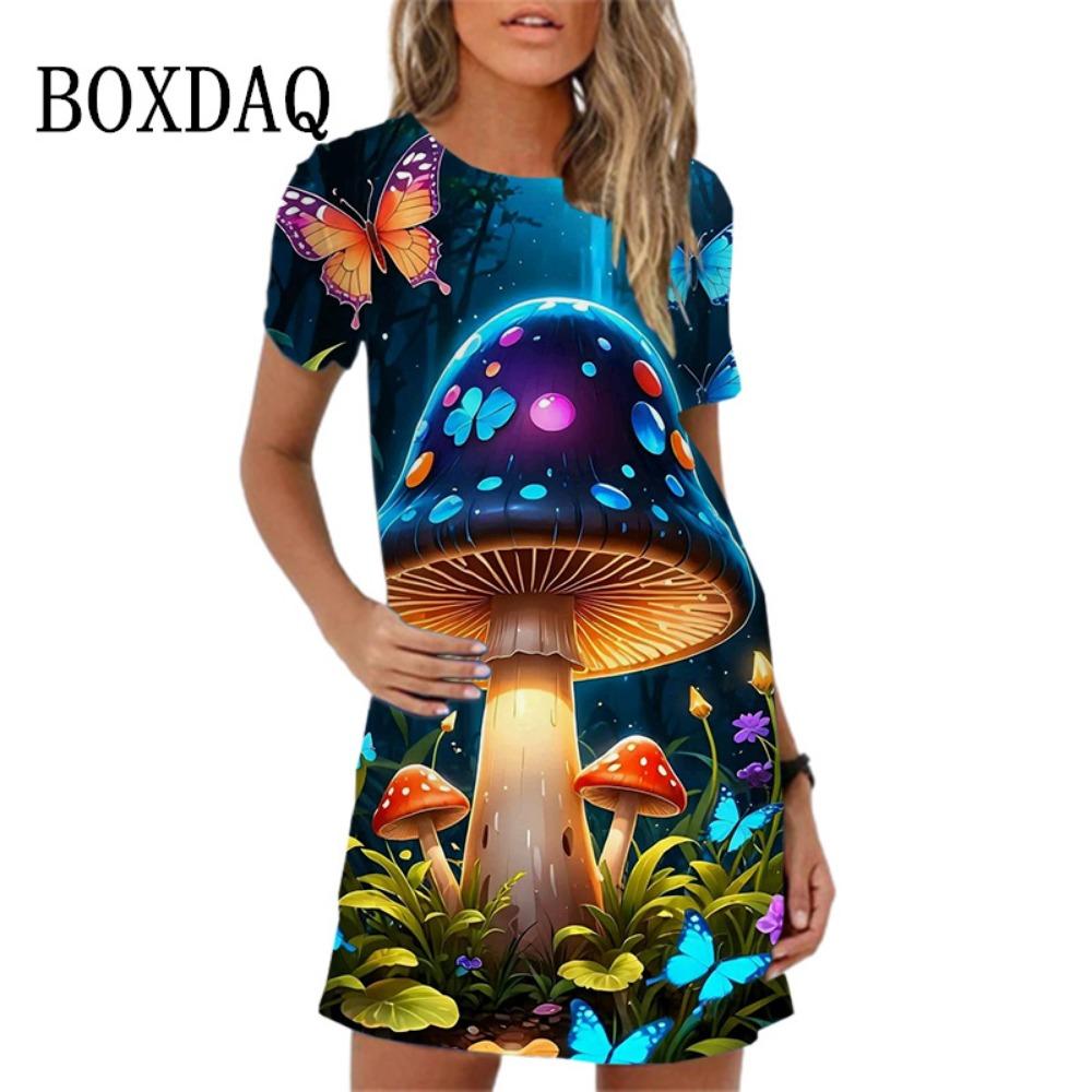 New Summer Mushroom Print Loose Dress Women s A-line Dress Women s Short-sleeved O-neck Sweet Fashion Dress XL
New Summer Mushroom Print Loose Dress Women s A-line Dress Women s Short-sleeved O-neck Sweet Fashion Dress XL