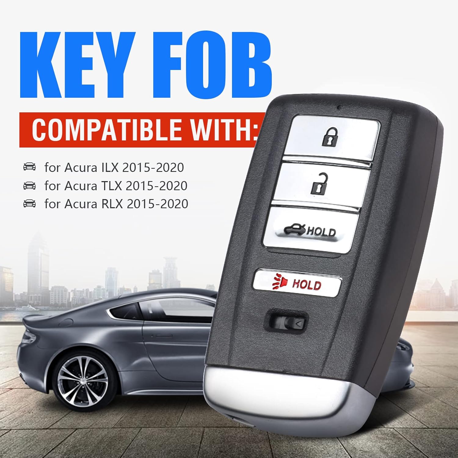 Car Smart Key Fob Keyless Entry Remote Replacement for Acura ILX TLX RLX 2015 2016 2017 2018 2019 2020 (FCC ID:KR5V1X P/N:72147-T23-A01/A11
Car Smart Key Fob Keyless Entry Remote Replacement for Acura ILX TLX RLX 2015 2016 2017 2018 2019 2020 (FCC ID:KR5V1X P/N:72147-T23-A01/A11