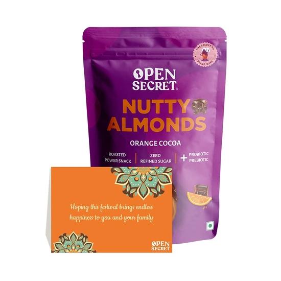 Open Secret Dry fruits and Nuts Hamper - 1 Orange Cocoa Nutty Almonds + Festive Card | Festive Special | 135 gm
Open Secret Dry fruits and Nuts Hamper - 1 Orange Cocoa Nutty Almonds + Festive Card | Festive Special | 135 gm