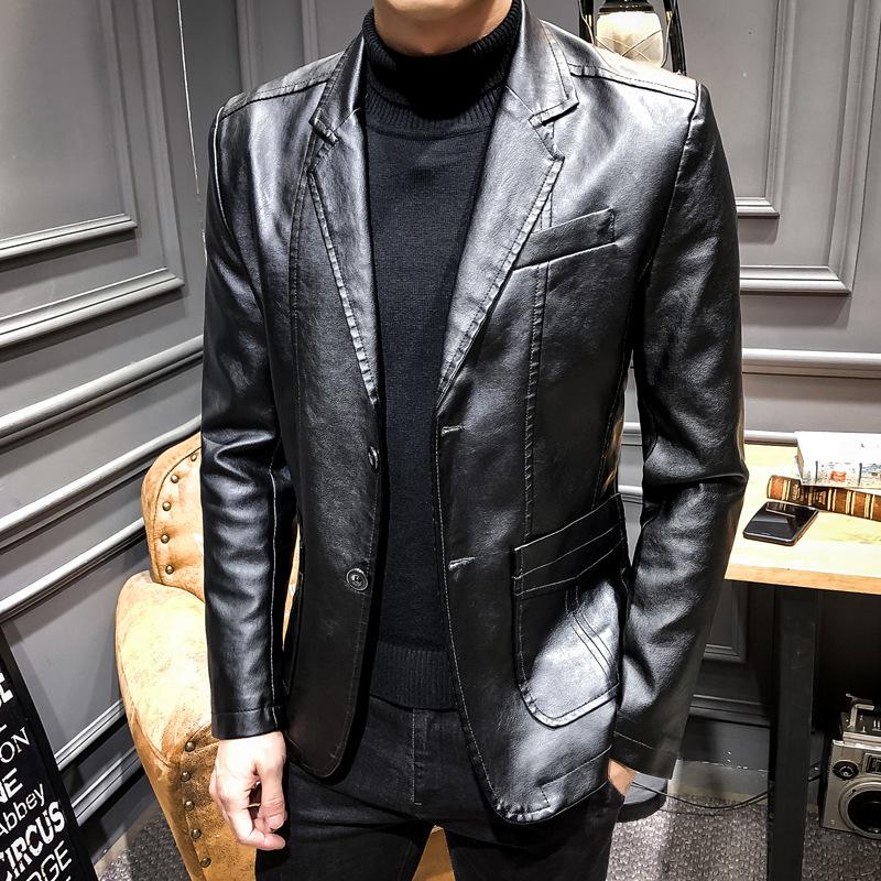 Spring Thin Men s Leather Jacket Men s Slim Leather Suit PU Leather Jacket Suit Men s Jacket 3XL чорний
Spring Thin Men s Leather Jacket Men s Slim Leather Suit PU Leather Jacket Suit Men s Jacket 3XL чорний