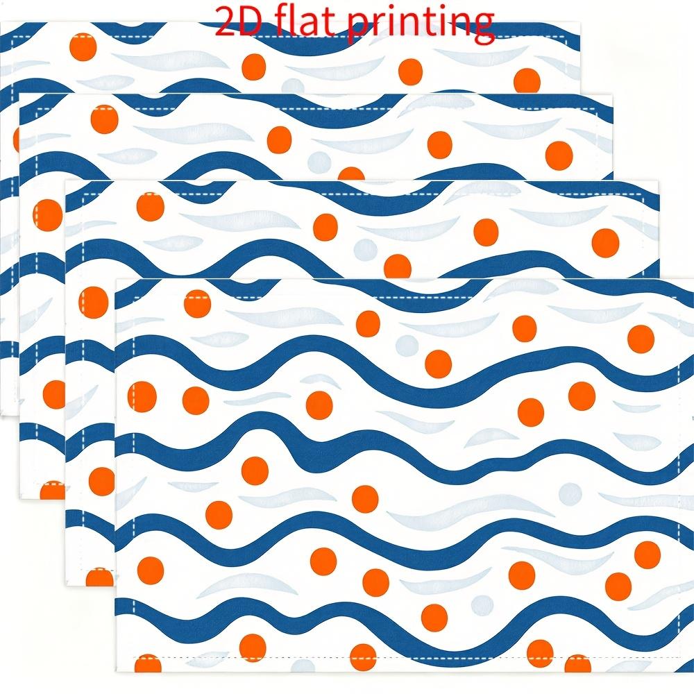 4pcs Square Placemats - Thin Polyester 12 X 18 Inches - White with Blue Pattern and Orange Dots, Perfect for Fresh and Fun Dinin 30x45cm-4PC
4pcs Square Placemats - Thin Polyester 12 X 18 Inches - White with Blue Pattern and Orange Dots, Perfect for Fresh and Fun Dinin 30x45cm-4PC