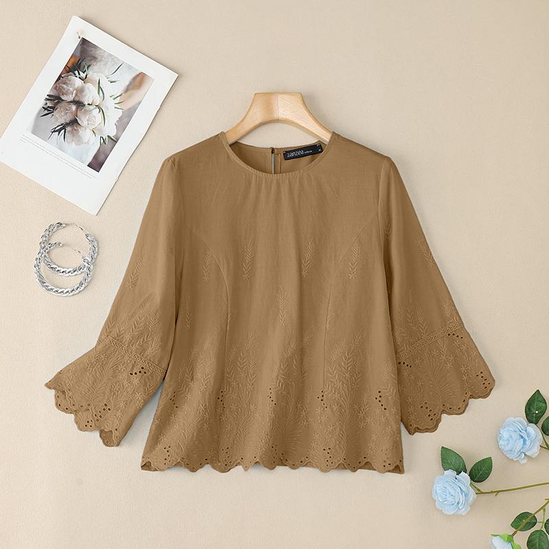 ZANZEA Жіноча повсякденна блузка з круглим вирізом, рукавом 3/4, вільного крою, з вишивкою 5XL хакі
ZANZEA Жіноча повсякденна блузка з круглим вирізом, рукавом 3/4, вільного крою, з вишивкою 5XL хакі
