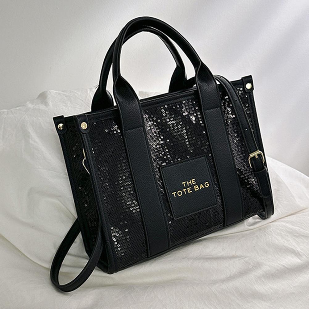 Women Party Tote Bag PU Leather Sequins Top-Handle Bags Casual Fashion Shiny Portable Adjustable Straps Shopper Tote Purse чорний
Women Party Tote Bag PU Leather Sequins Top-Handle Bags Casual Fashion Shiny Portable Adjustable Straps Shopper Tote Purse чорний