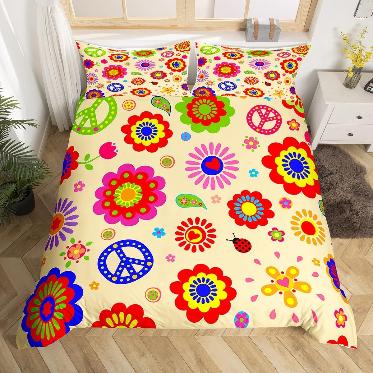 Groovy Comforter Cover Queen Retro Hippie Flower Bedding Set Aesthetic Psychedelic Floral Duvet Cover Boho Botanical Quilt Cover EU Single(135*200cm)3pcs
Groovy Comforter Cover Queen Retro Hippie Flower Bedding Set Aesthetic Psychedelic Floral Duvet Cover Boho Botanical Quilt Cover EU Single(135*200cm)3pcs