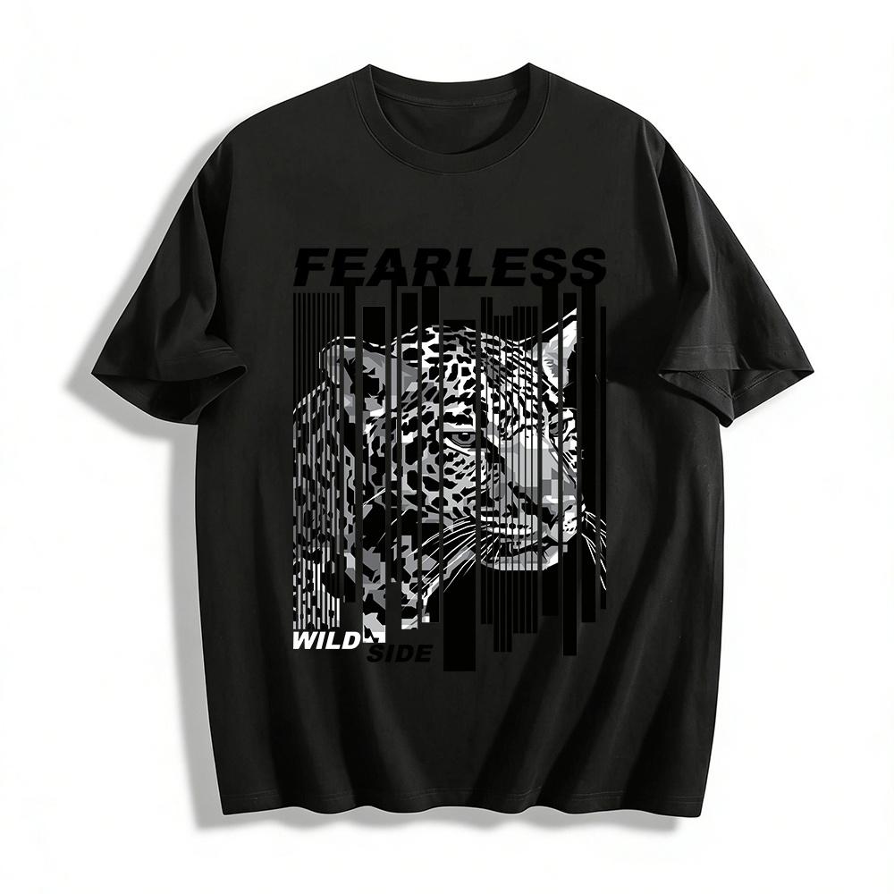 Fearless Leopard Print Street Style Casual Loose Crew Neck T-Shirt Pure cotton T-shirt XXS
Fearless Leopard Print Street Style Casual Loose Crew Neck T-Shirt Pure cotton T-shirt XXS