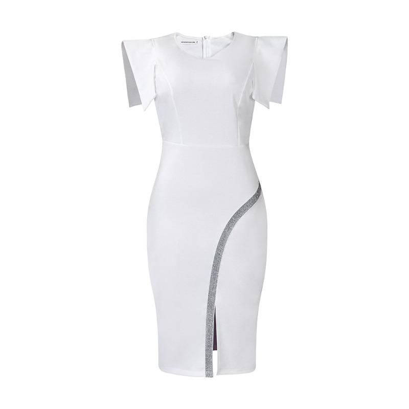Women s clothing summer new short-sleeved hip-wrapped tight temperament Tongle split-ended bright-edge dress XXXL білий
Women s clothing summer new short-sleeved hip-wrapped tight temperament Tongle split-ended bright-edge dress XXXL білий
