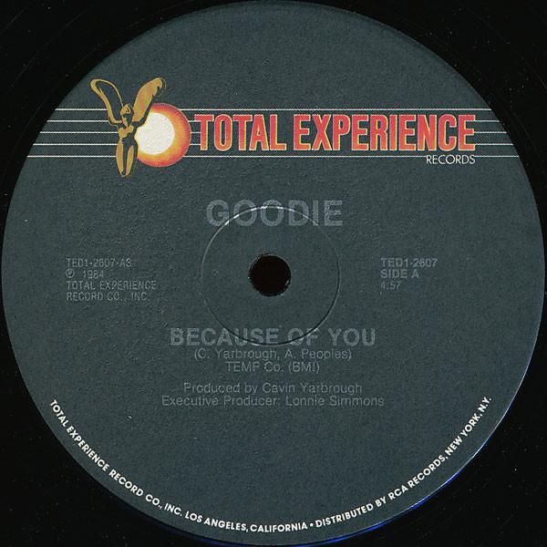 12inch Record GOODIE - Because Of You TED12607 Total Experienc 1984 US Soul/Funk Used
12inch Record GOODIE - Because Of You TED12607 Total Experienc 1984 US Soul/Funk Used