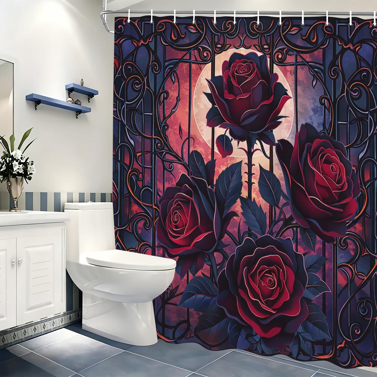Romantic Rose & Butterfly Pattern Polyester Shower Curtain - Stylish Bathroom Decor, Artistic Bathtub Partition For Home W60H190(CM)-1 Pcs
Romantic Rose & Butterfly Pattern Polyester Shower Curtain - Stylish Bathroom Decor, Artistic Bathtub Partition For Home W60H190(CM)-1 Pcs