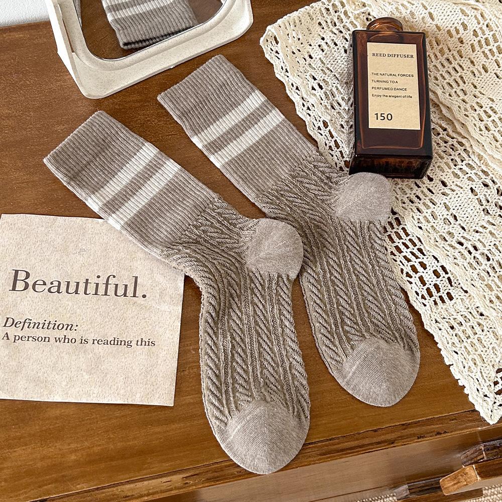 Women s Mid-calf Socks, Autumn Pure Cotton Pile Socks, Double-bar Retro Twist Antibacterial Spring and Autumn Versatile Cotton Socks, Long Socks 1 pair коричневий
Women s Mid-calf Socks, Autumn Pure Cotton Pile Socks, Double-bar Retro Twist Antibacterial Spring and Autumn Versatile Cotton Socks, Long Socks 1 pair коричневий