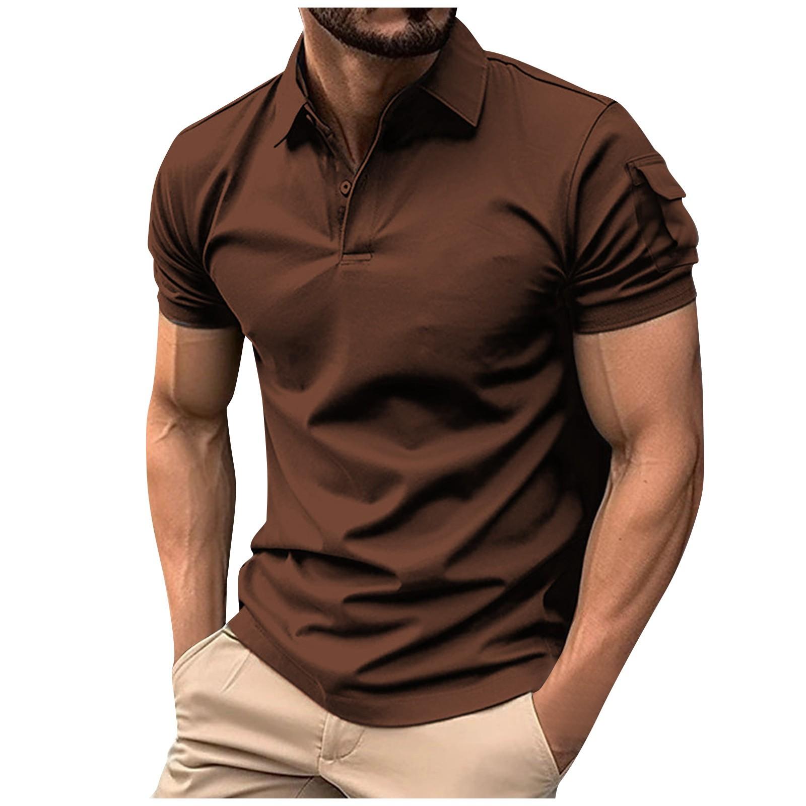 Men s Summer Solid Color Slim Lapel Button Shirt Arm Pocket Sports Shirt M коричневый
Men s Summer Solid Color Slim Lapel Button Shirt Arm Pocket Sports Shirt M коричневый