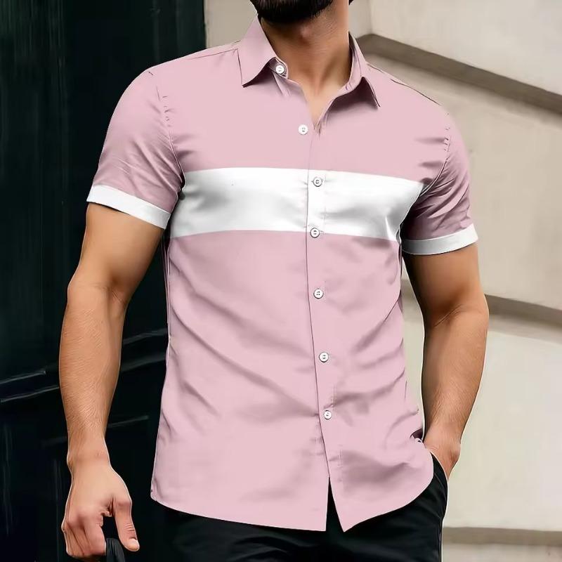 Fashion Casual Men s Geometric Color Block Sleeve Daily Shirt Button Up Shirt Casual Daily In Summer 3XL рожевий
Fashion Casual Men s Geometric Color Block Sleeve Daily Shirt Button Up Shirt Casual Daily In Summer 3XL рожевий