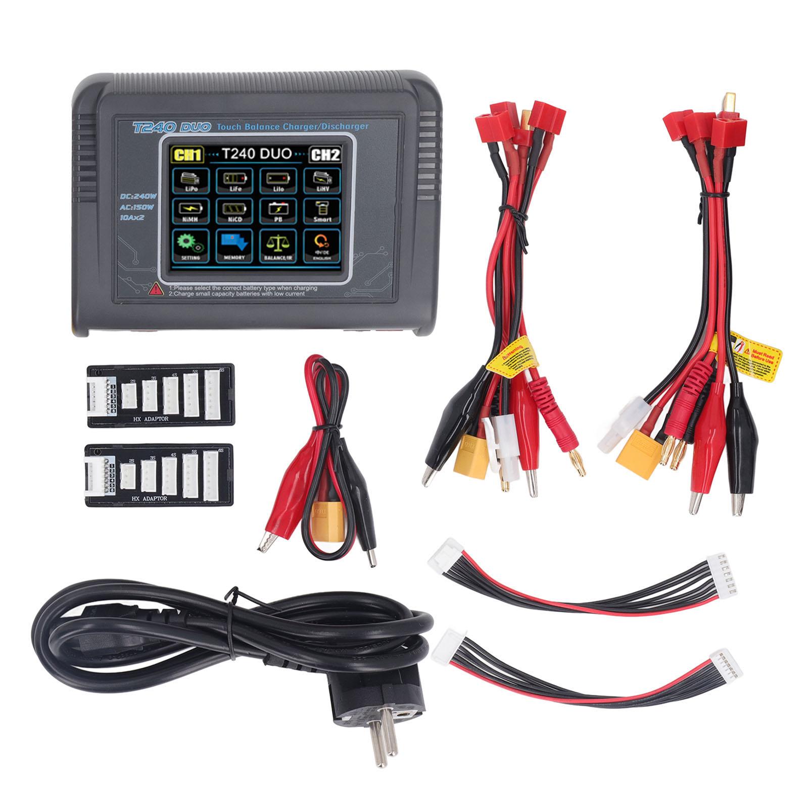 Lipo Battery Charger Professional Touch Color Screen Efficient Dual Lipo Battery Balance Charger for RC Cars 100‑240V EU PLUG
Lipo Battery Charger Professional Touch Color Screen Efficient Dual Lipo Battery Balance Charger for RC Cars 100‑240V EU PLUG