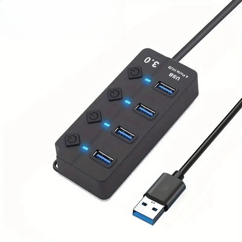 4/7-Port USB 3.0 Hub with LED Indicator Independent Switch Control for Laptop Flash Drive Hard Disk Printer Camera Keyboard
4/7-Port USB 3.0 Hub with LED Indicator Independent Switch Control for Laptop Flash Drive Hard Disk Printer Camera Keyboard