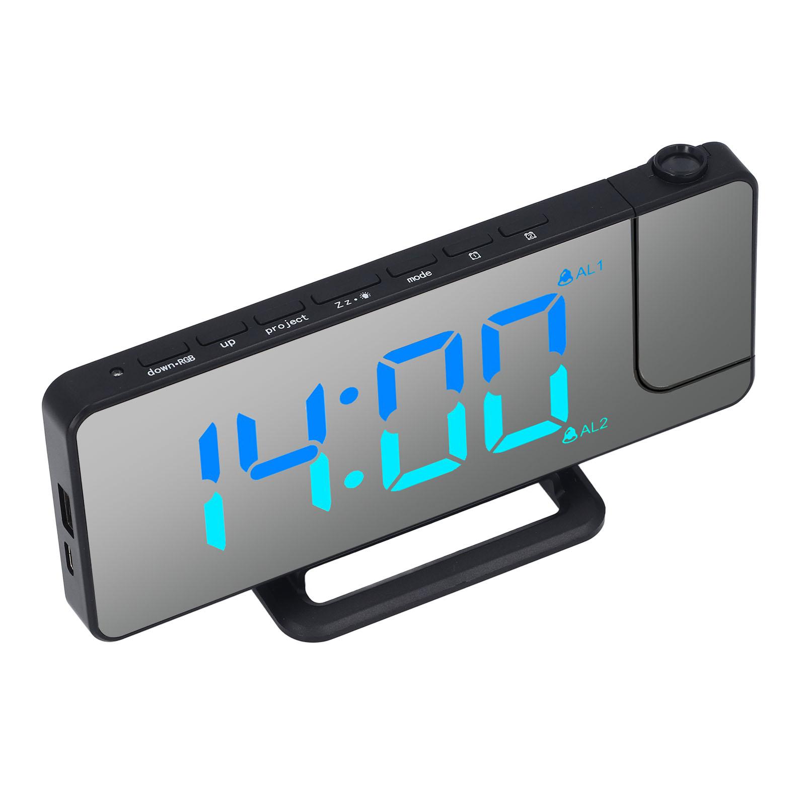 Projection Alarm Clock 7.4 Inch LED Mirror Digital Alarm Clock with Projector RGB Light USB C Port Black Cover
Projection Alarm Clock 7.4 Inch LED Mirror Digital Alarm Clock with Projector RGB Light USB C Port Black Cover