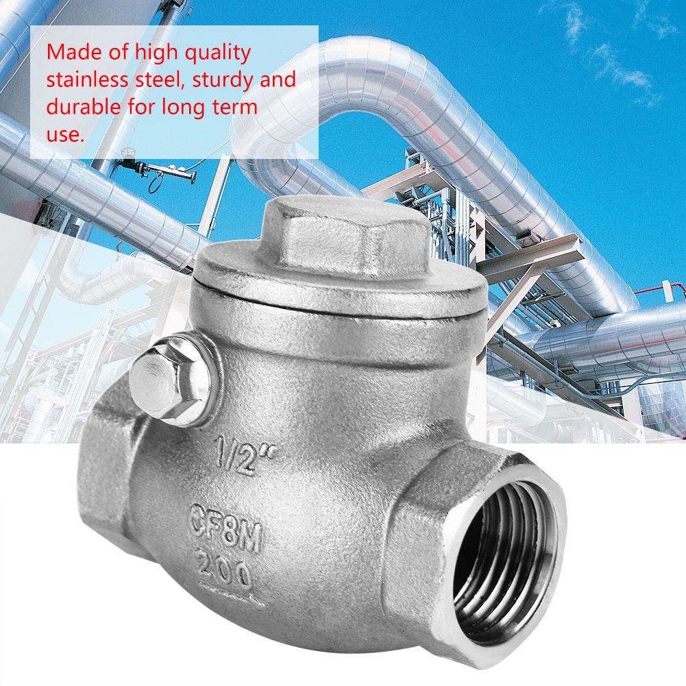 1 2 DN15 Stainless Steel One Way Swing Check Valve Female Thread WOG 200PSI
1 2 DN15 Stainless Steel One Way Swing Check Valve Female Thread WOG 200PSI