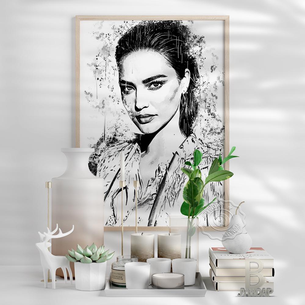 Watercolor Beauty Sketch Printing Poster, Black White Australian Supermodel Art Prints, Minimalism Wall Home Decor No Frame 21*30cm No Frame
Watercolor Beauty Sketch Printing Poster, Black White Australian Supermodel Art Prints, Minimalism Wall Home Decor No Frame 21*30cm No Frame