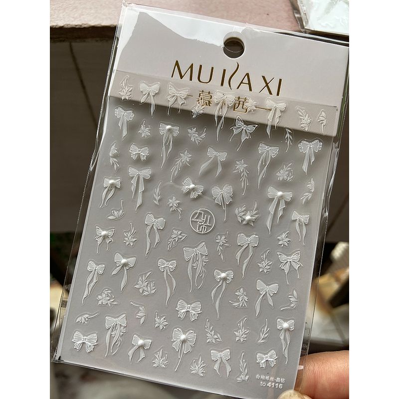Internet Hot 2025 New Arrival Fancy Fairy Bows Nail Sticker Artificial Butterfly Adhesive Nail Decals Mucassie 4116 White Bows Sticker
Internet Hot 2025 New Arrival Fancy Fairy Bows Nail Sticker Artificial Butterfly Adhesive Nail Decals Mucassie 4116 White Bows Sticker