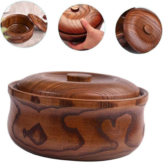 Decorative Wooden Bowl with Lid Premium Solid Wood Serving Bowl for Salad Rice Noodles and Soup and Easy to Clean Home and Restaurant Use
Decorative Wooden Bowl with Lid Premium Solid Wood Serving Bowl for Salad Rice Noodles and Soup and Easy to Clean Home and Restaurant Use