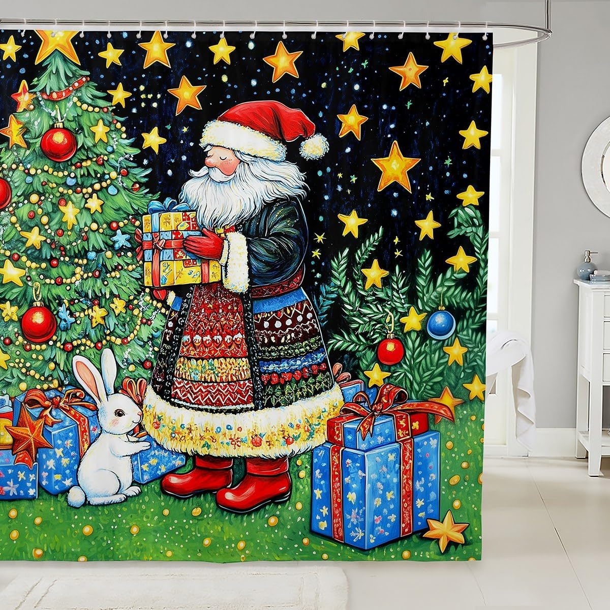 Cute Christmas Bear Shower Curtain Winter Snowflake Xmas Tree Decor Bathroom Curtains For Kids Boys Girls Teens Cartoon Animal W60H190(CM)-1 Pcs
Cute Christmas Bear Shower Curtain Winter Snowflake Xmas Tree Decor Bathroom Curtains For Kids Boys Girls Teens Cartoon Animal W60H190(CM)-1 Pcs