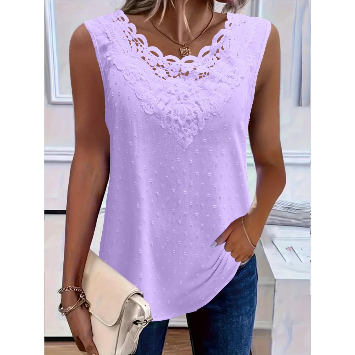Spring Summer Women s V-neck Sleeveless Lace Trim Tank Top, Casual Fashion Vest Tee for Women, Crossborder Ladies Casual Tops S фиолетовый
Spring Summer Women s V-neck Sleeveless Lace Trim Tank Top, Casual Fashion Vest Tee for Women, Crossborder Ladies Casual Tops S фиолетовый