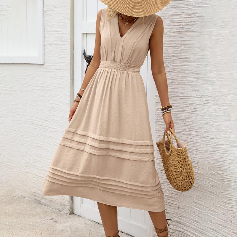 2025 new commuter vacation solid color pull-out sleeveless V-neck elastic waist dress XL абрикосовий
2025 new commuter vacation solid color pull-out sleeveless V-neck elastic waist dress XL абрикосовий