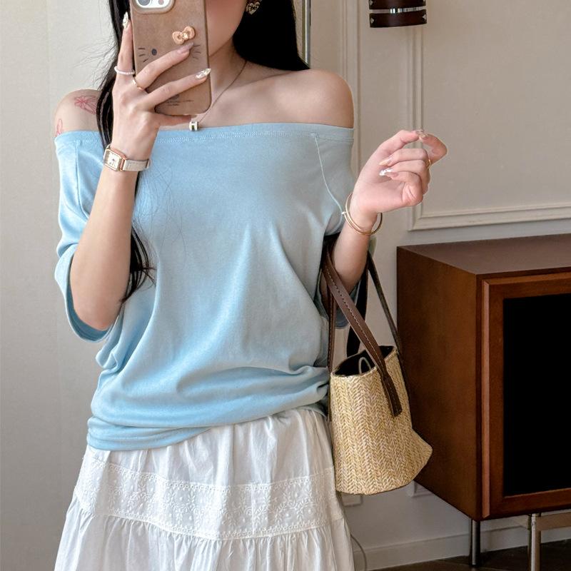 Summer new loose lazy style black off-the-shoulder design sense niche short-sleeved T-shirt women s casual simple bottoming shirt Xl (suitable for weight 67.5-75kg ) світло-синій колір
Summer new loose lazy style black off-the-shoulder design sense niche short-sleeved T-shirt women s casual simple bottoming shirt Xl (suitable for weight 67.5-75kg ) світло-синій колір