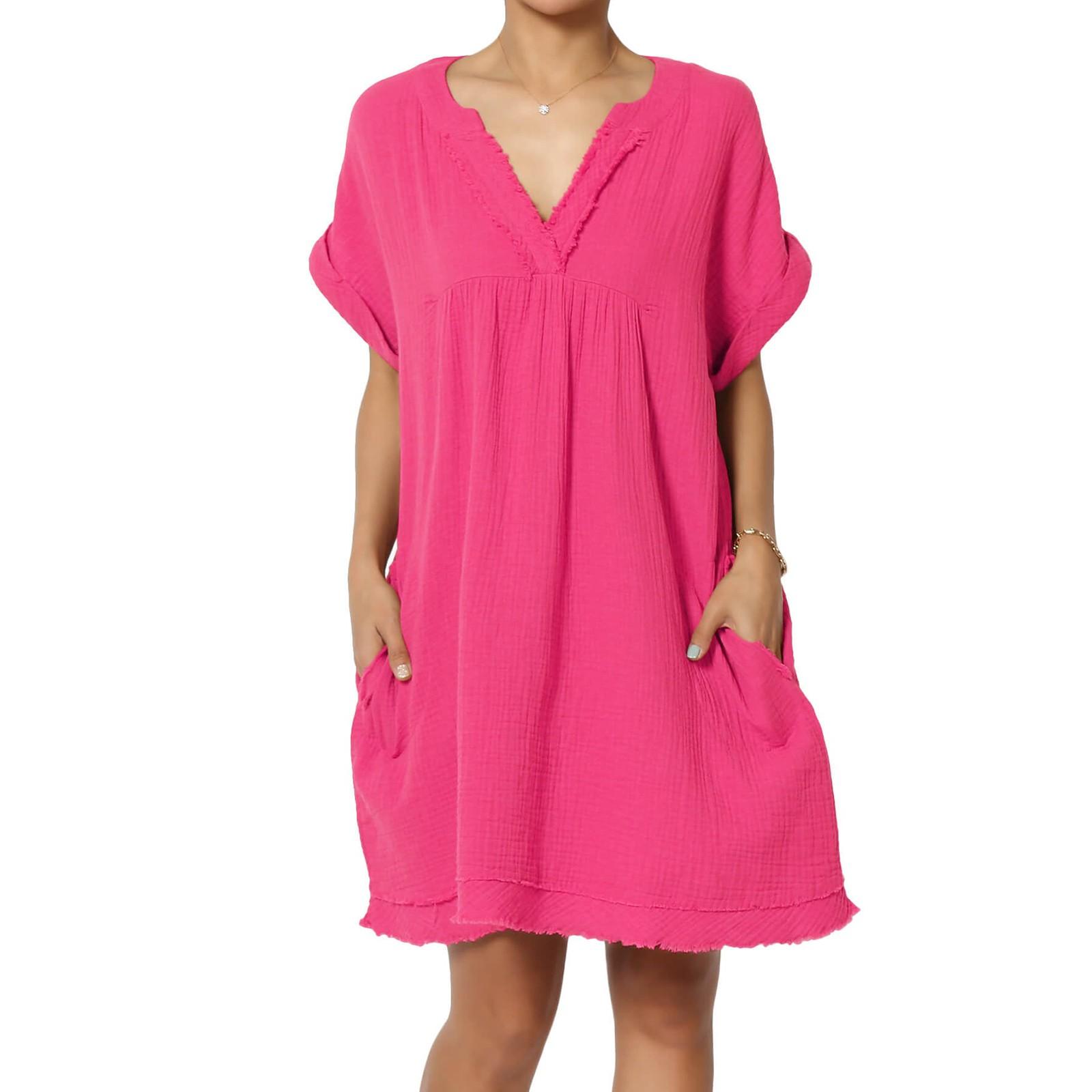 Women s PLUS Casual Loose Short Sleeve V Neck Cotton Babydoll Dress XL
Women s PLUS Casual Loose Short Sleeve V Neck Cotton Babydoll Dress XL