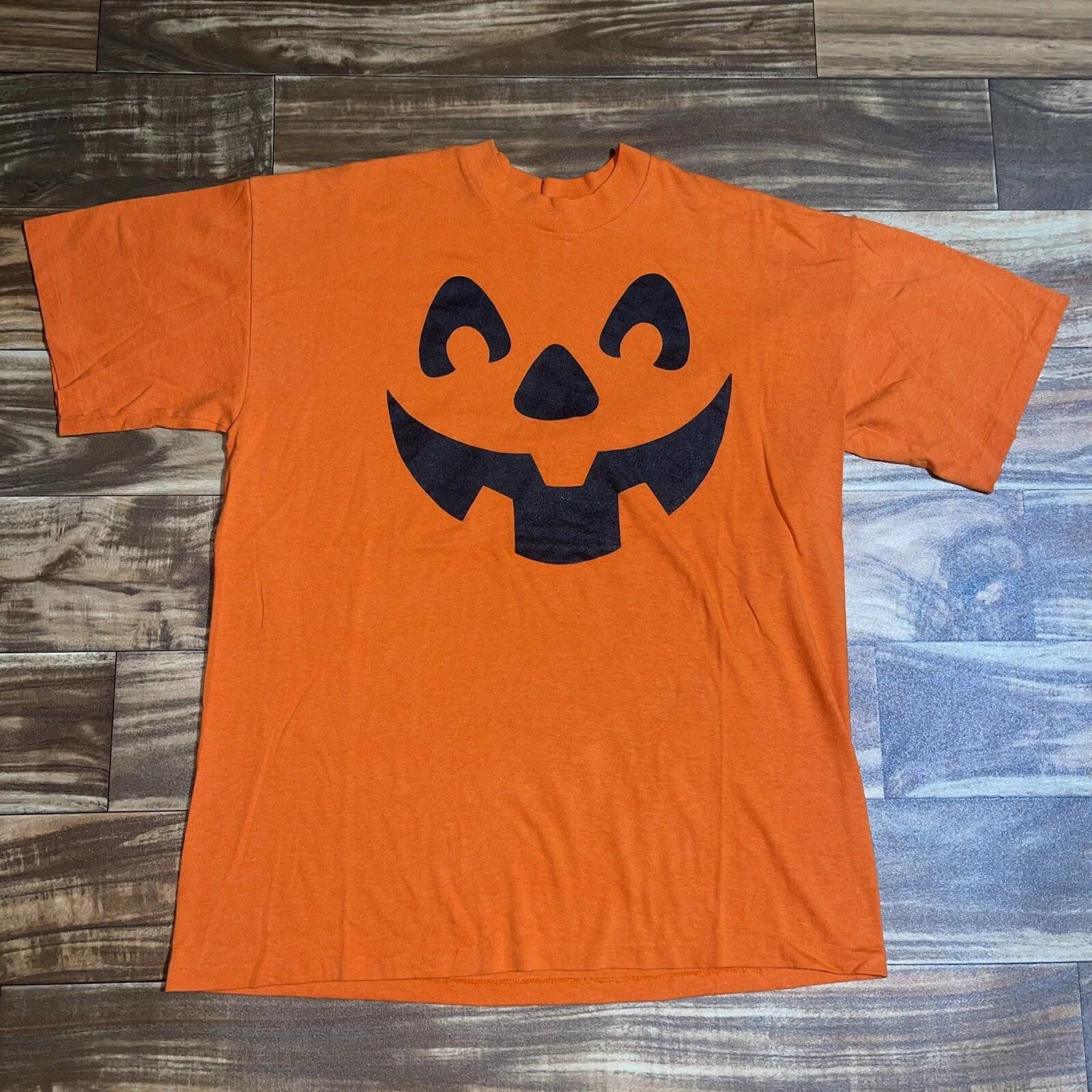 Vintage 80s Halloween Jack O Lantern Pumpkin Face Single Stitch T-Shirt Men s L 4XL
Vintage 80s Halloween Jack O Lantern Pumpkin Face Single Stitch T-Shirt Men s L 4XL