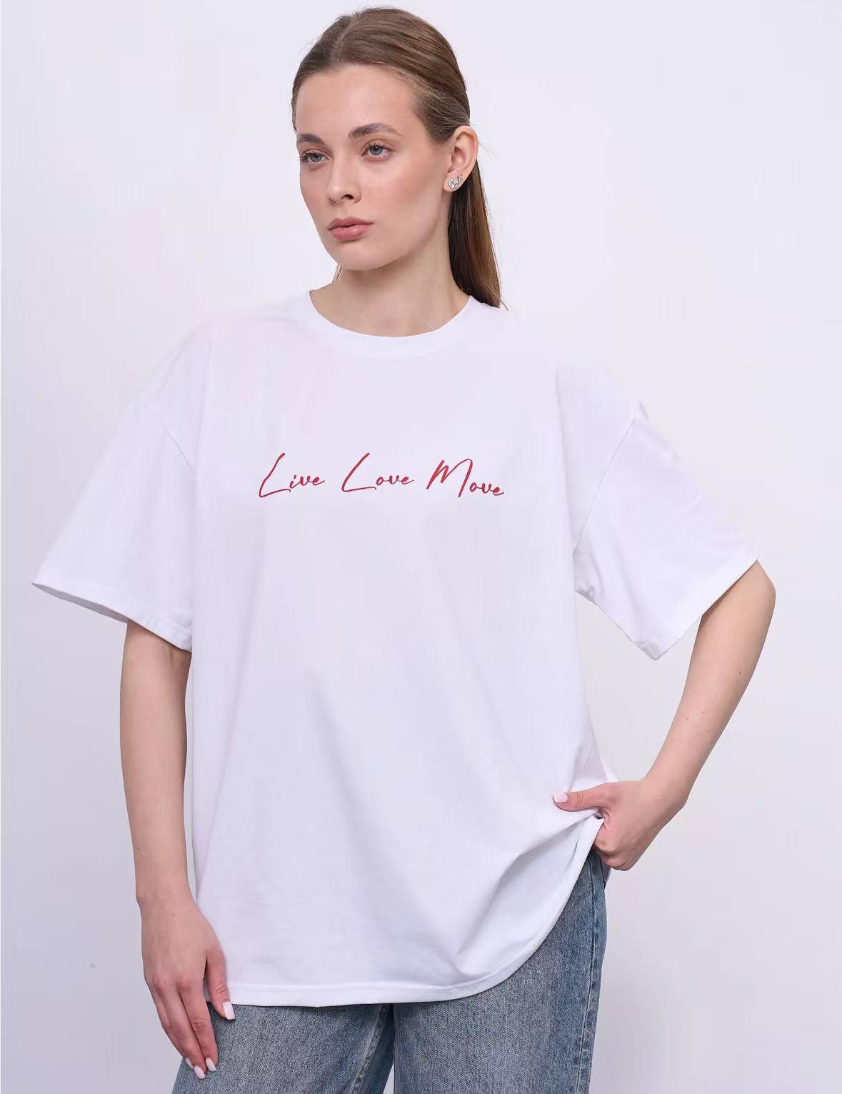 LOVE Printed Summer T-shirt: Women s European and American Fashion, Short-Sleeved, Loose-fit Top. Large білий
LOVE Printed Summer T-shirt: Women s European and American Fashion, Short-Sleeved, Loose-fit Top. Large білий