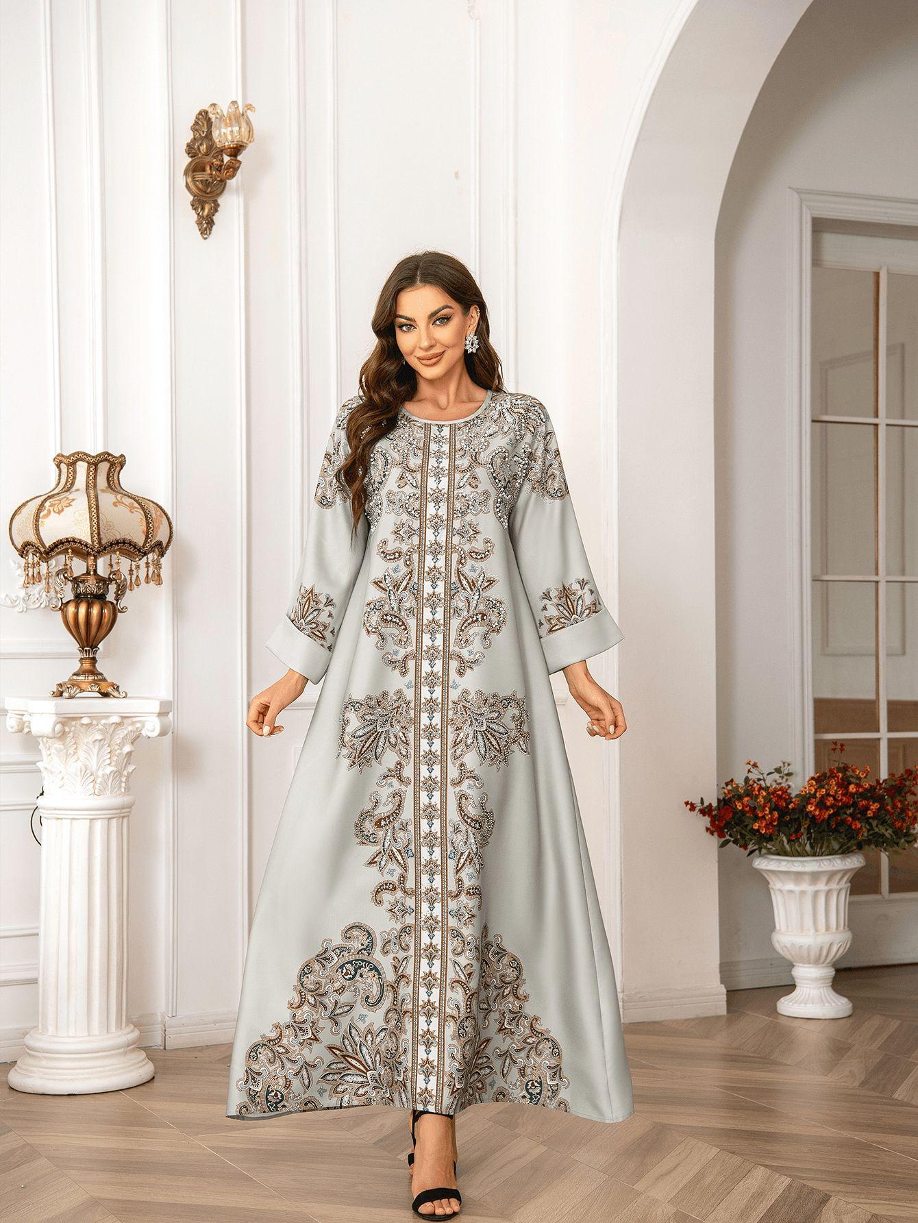 Ближневосточный кафтан с высокой плотностью бисера: Элегантный длинный халат для мусульманок Large
Ближневосточный кафтан с высокой плотностью бисера: Элегантный длинный халат для мусульманок Large