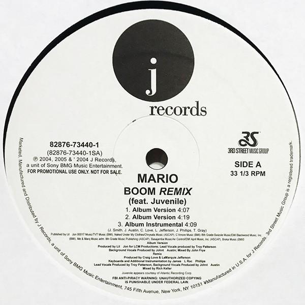 12inch Record MARIO, JUVENILE - Boom (Remix) 82876734401 J 2005 US Soul/Funk Used
12inch Record MARIO, JUVENILE - Boom (Remix) 82876734401 J 2005 US Soul/Funk Used