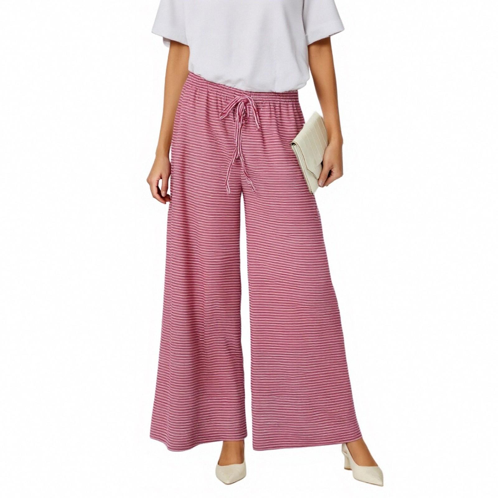 Женские модные повседневные трикотажные полосатые брюки с высокой талией и завязками на резинке, свободные прямые брюки S красный
Женские модные повседневные трикотажные полосатые брюки с высокой талией и завязками на резинке, свободные прямые брюки S красный