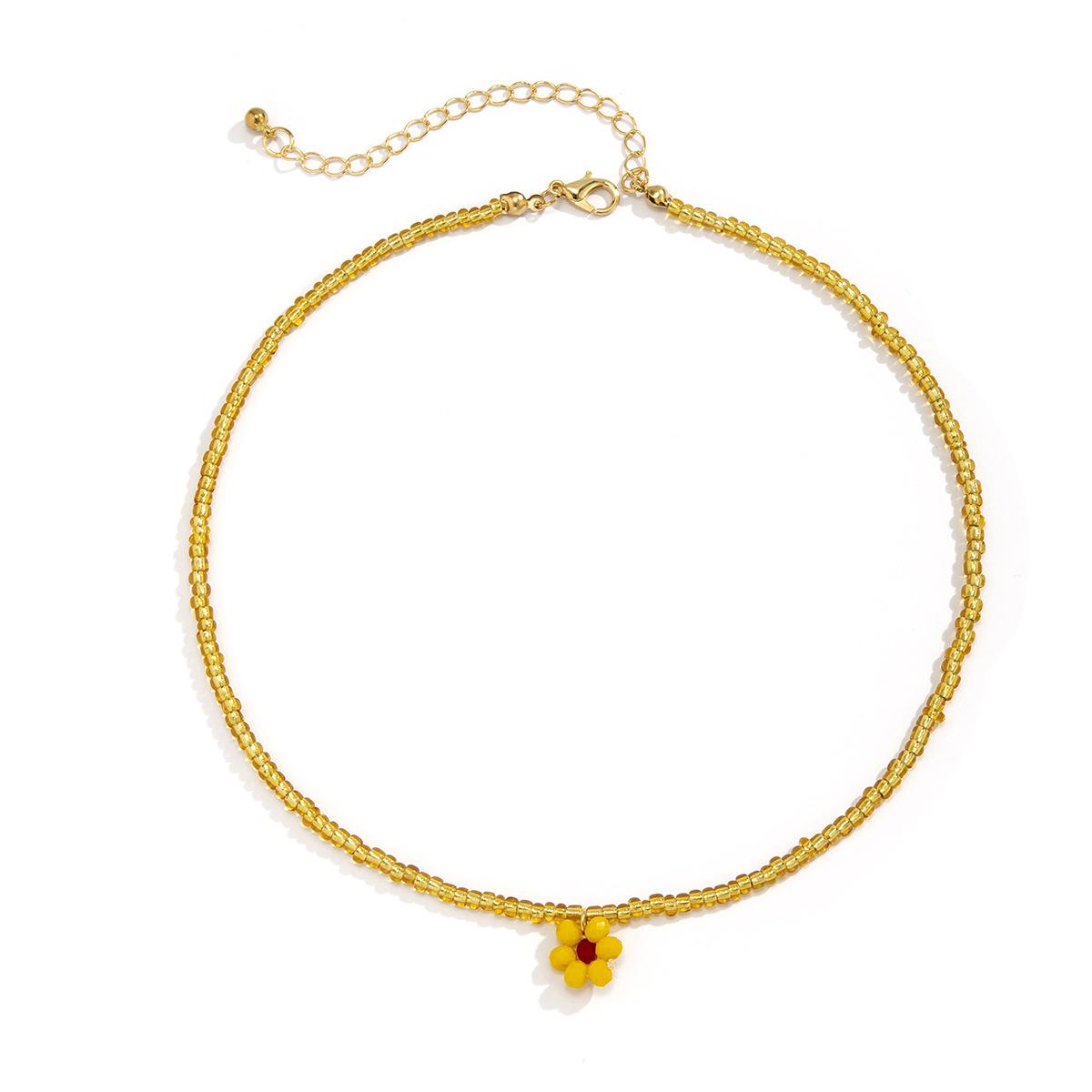 Simple Small Daisy Flower Rice Bead Necklace, Bohemian Vacation Style Crystal Woven Collarbone Necklace
Simple Small Daisy Flower Rice Bead Necklace, Bohemian Vacation Style Crystal Woven Collarbone Necklace