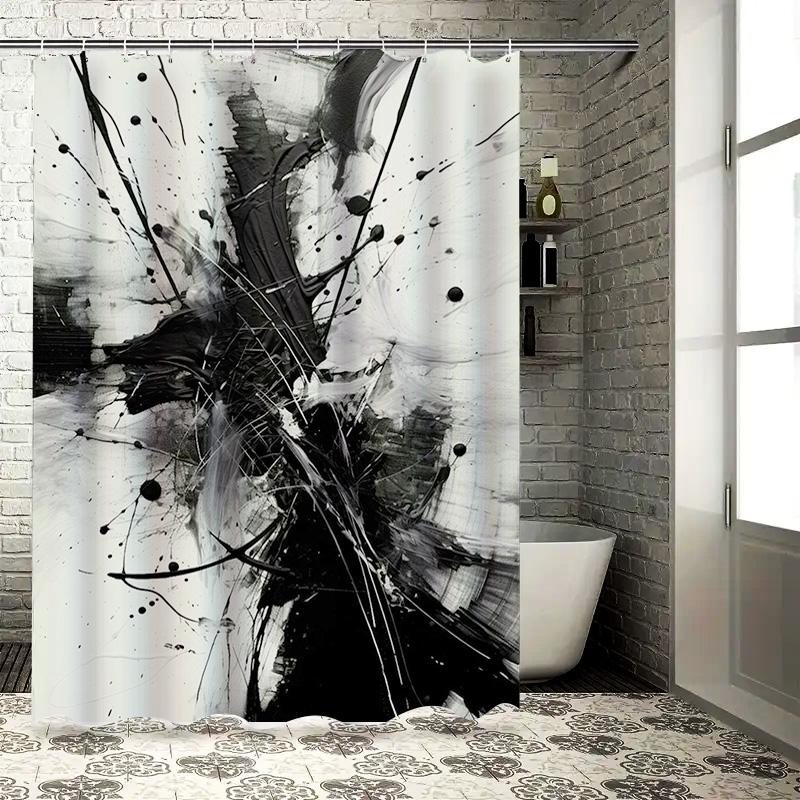 Modern Black And White Abstract Bathroom Shower Curtain Set Unframed Plastic Rod Pocket Waterproof Decorative Print Home Bathroo W60H190(CM)-1 Pcs
Modern Black And White Abstract Bathroom Shower Curtain Set Unframed Plastic Rod Pocket Waterproof Decorative Print Home Bathroo W60H190(CM)-1 Pcs