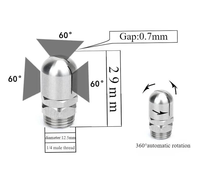 Stainless Steel 360 Degree Automatic Rotating Fan-shaped Nozzle Bottle Can Cleaning Industrial Spray Nozzle 1 pc
Stainless Steel 360 Degree Automatic Rotating Fan-shaped Nozzle Bottle Can Cleaning Industrial Spray Nozzle 1 pc