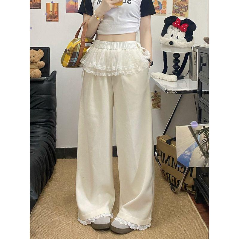 Factory Direct Delivery Sweet Lace Trim Skirt-Like Faux Two-Piece Wide-Leg Pants for Women, Loose Straight Casual Pants for Spring and Summer Apricot XL
Factory Direct Delivery Sweet Lace Trim Skirt-Like Faux Two-Piece Wide-Leg Pants for Women, Loose Straight Casual Pants for Spring and Summer Apricot XL