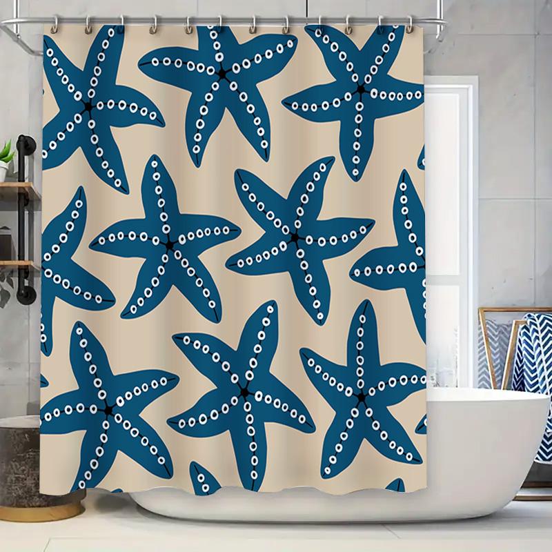 Stylish Blue Starfish Pattern Shower Curtain Set For Bathrooms Decor Modern Water Repellent Home Linen Accessories In Beige And W60H190(CM)-1 Pcs
Stylish Blue Starfish Pattern Shower Curtain Set For Bathrooms Decor Modern Water Repellent Home Linen Accessories In Beige And W60H190(CM)-1 Pcs