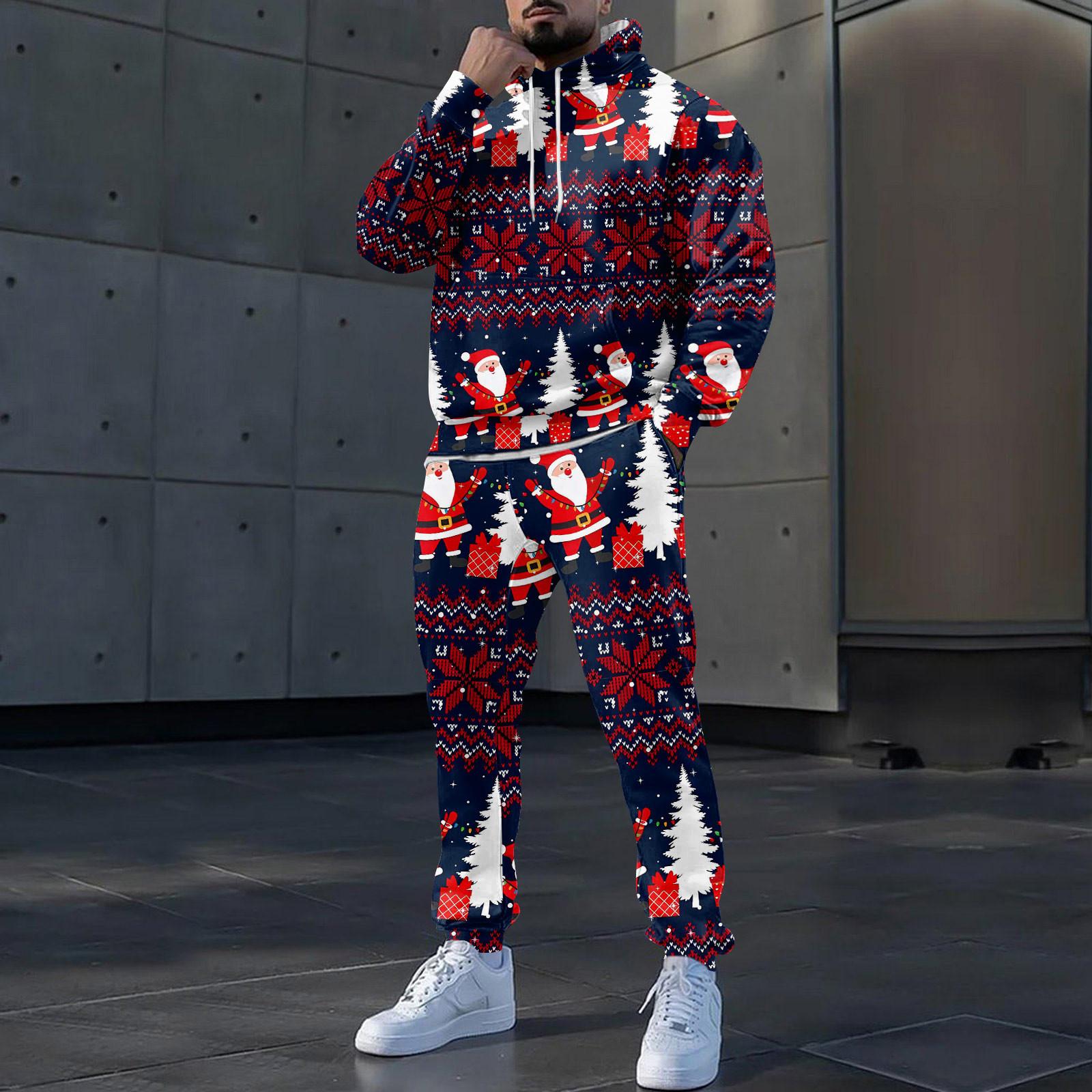 Мужские зимние рождественские принты с длинным рукавом толстовки с капюшоном толстовка брюки костюм L
Мужские зимние рождественские принты с длинным рукавом толстовки с капюшоном толстовка брюки костюм L