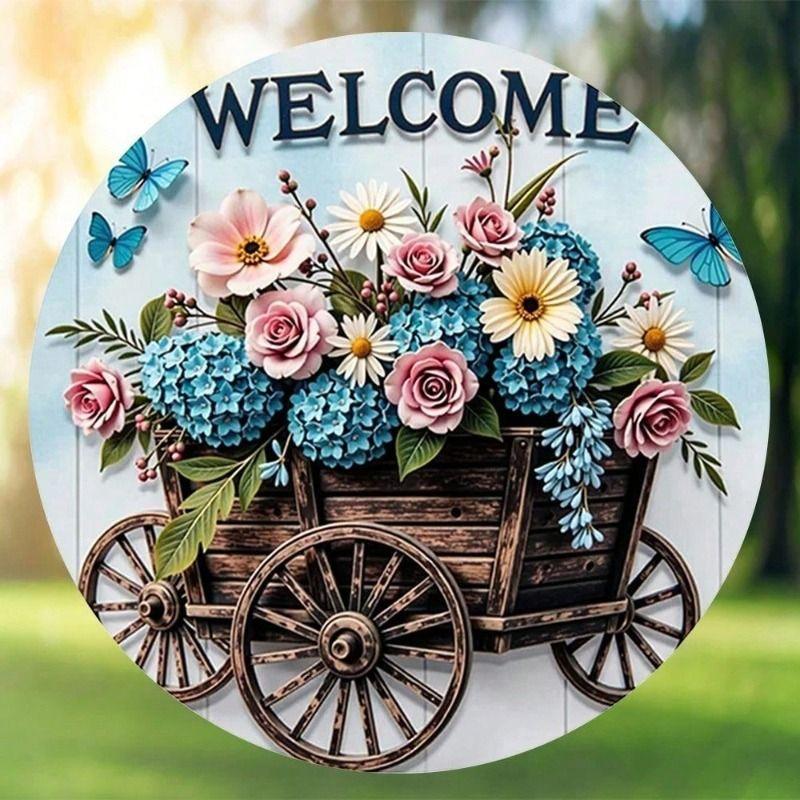 Metal Wall Art Vintage Round Tin Sign 8 Inch Welcome for Home Bar Cafe
Metal Wall Art Vintage Round Tin Sign 8 Inch Welcome for Home Bar Cafe