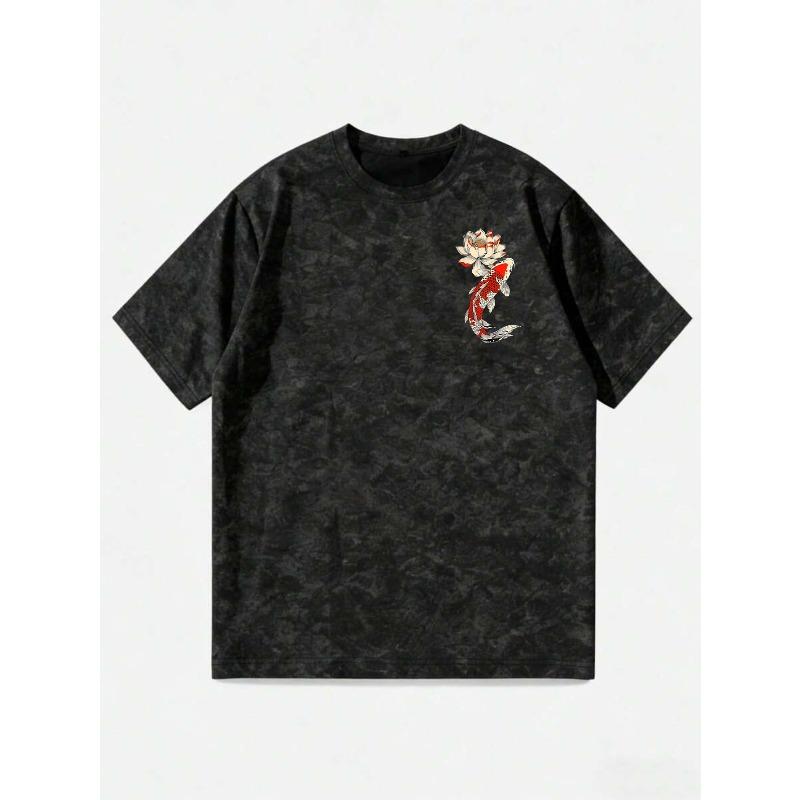 European sizes Men s Heavyweight Vintage T-Shirt - Koi Carp & for Lotus Back Print, Breathable Washed Fabric Suitable for Streetwear, Casual Outfits S чёрный
European sizes Men s Heavyweight Vintage T-Shirt - Koi Carp & for Lotus Back Print, Breathable Washed Fabric Suitable for Streetwear, Casual Outfits S чёрный