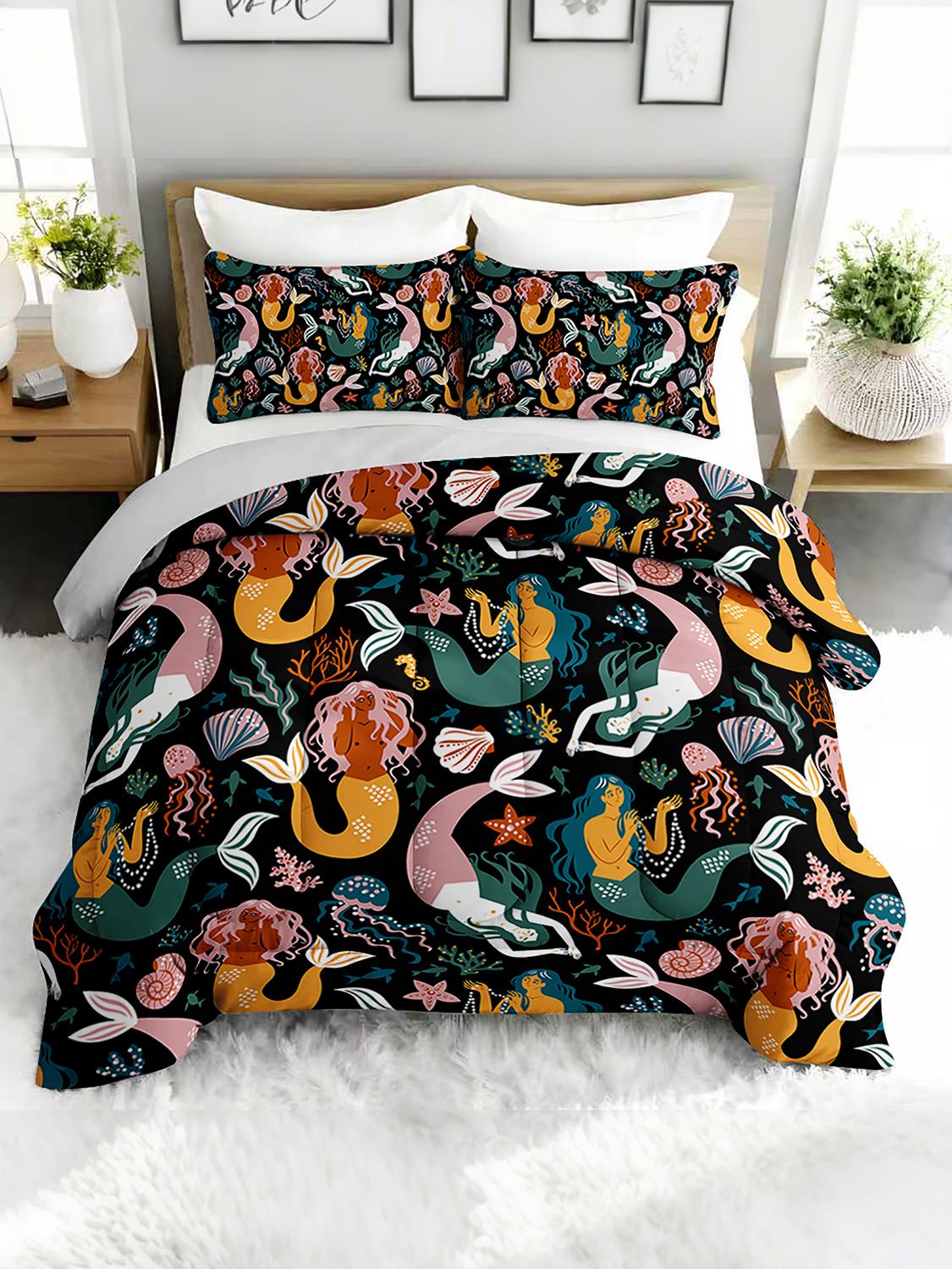 3PC Mermaid Ocean Themed Comforter Set Colorful Duvet with 2 Pillowcases Nautical Bedroom Or Guest Room Bedding Collection Twin
3PC Mermaid Ocean Themed Comforter Set Colorful Duvet with 2 Pillowcases Nautical Bedroom Or Guest Room Bedding Collection Twin