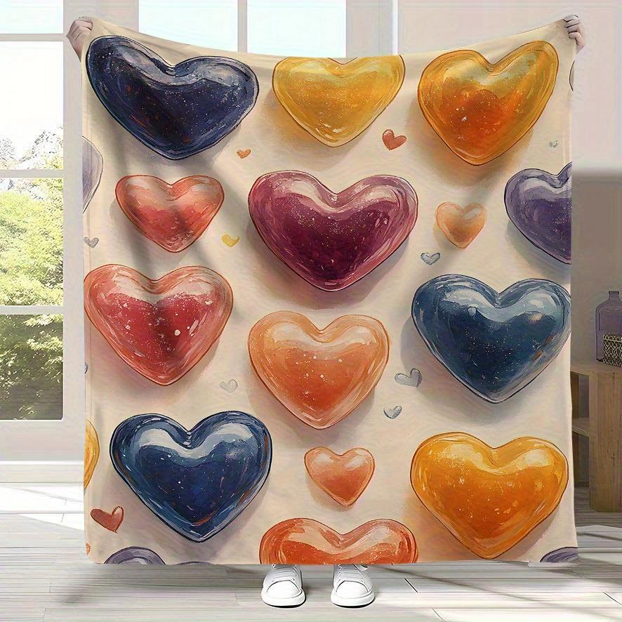 Dreamy and colorful heartshaped pattern Flannel printed blanket suitable for all seasons for living room office sofa and travel 75x100cm
Dreamy and colorful heartshaped pattern Flannel printed blanket suitable for all seasons for living room office sofa and travel 75x100cm