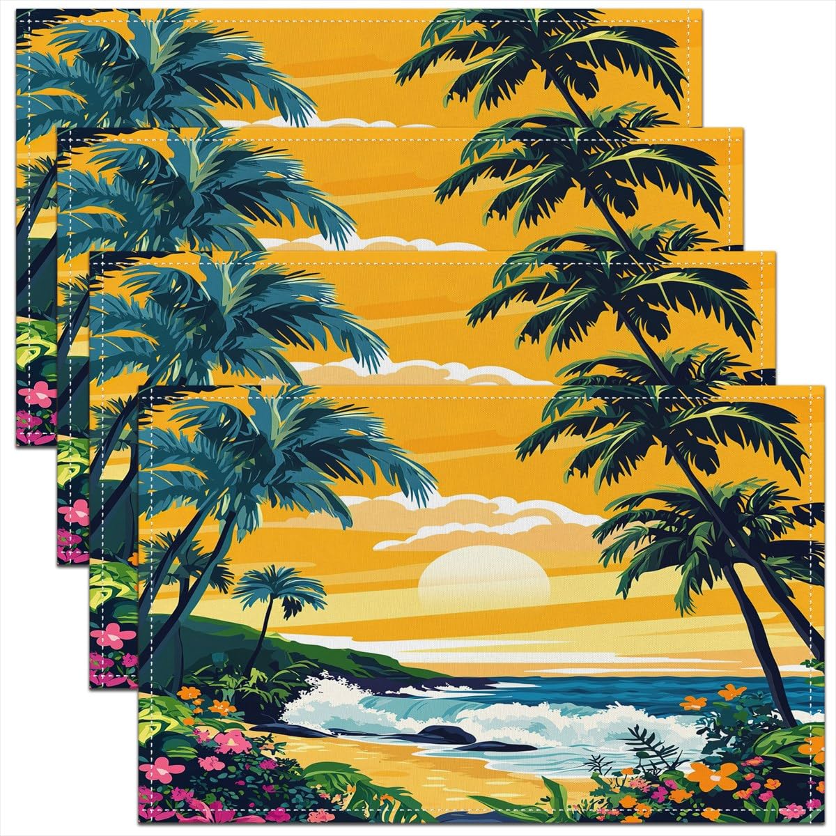 Palm Leaf Placemats of 4 Palm Tree Print Placemat for Kitchen Dining Table Decor Indoor Outdoor 18 x12 Ocean Coastal Table Place Mats 4pcs-12x18
Palm Leaf Placemats of 4 Palm Tree Print Placemat for Kitchen Dining Table Decor Indoor Outdoor 18 x12 Ocean Coastal Table Place Mats 4pcs-12x18