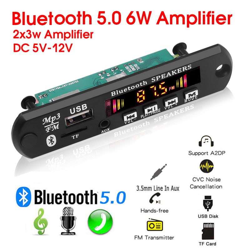 Усилитель 6 Вт, 12 В, Bluetooth 5,0, плата декодера MP3-плеера, MP3-плеер громкой связи, автомобильный FM-радио модуль, поддержка FM TF USB AUX рекордеры
Усилитель 6 Вт, 12 В, Bluetooth 5,0, плата декодера MP3-плеера, MP3-плеер громкой связи, автомобильный FM-радио модуль, поддержка FM TF USB AUX рекордеры