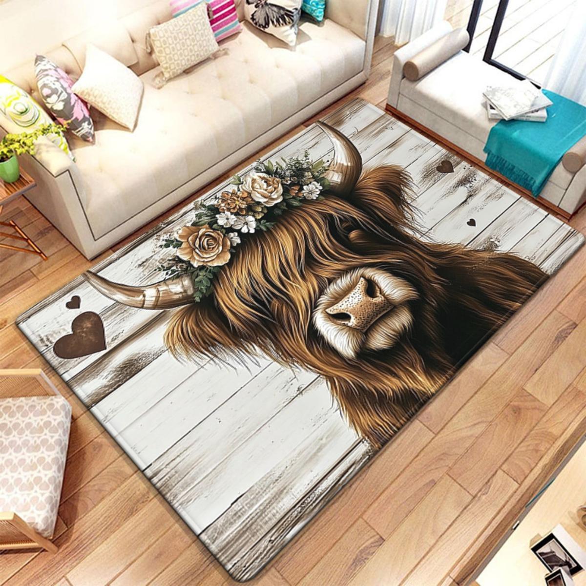 800g/m² Cow with Flowers HD Printed Carpet, Kitchen Rugs, Yoga Mat, Non-Slip Bathroom Mats, Absorbent Washable Polyester Rug for Bathroom, L 60x90cm (23x35inch)
800g/m² Cow with Flowers HD Printed Carpet, Kitchen Rugs, Yoga Mat, Non-Slip Bathroom Mats, Absorbent Washable Polyester Rug for Bathroom, L 60x90cm (23x35inch)