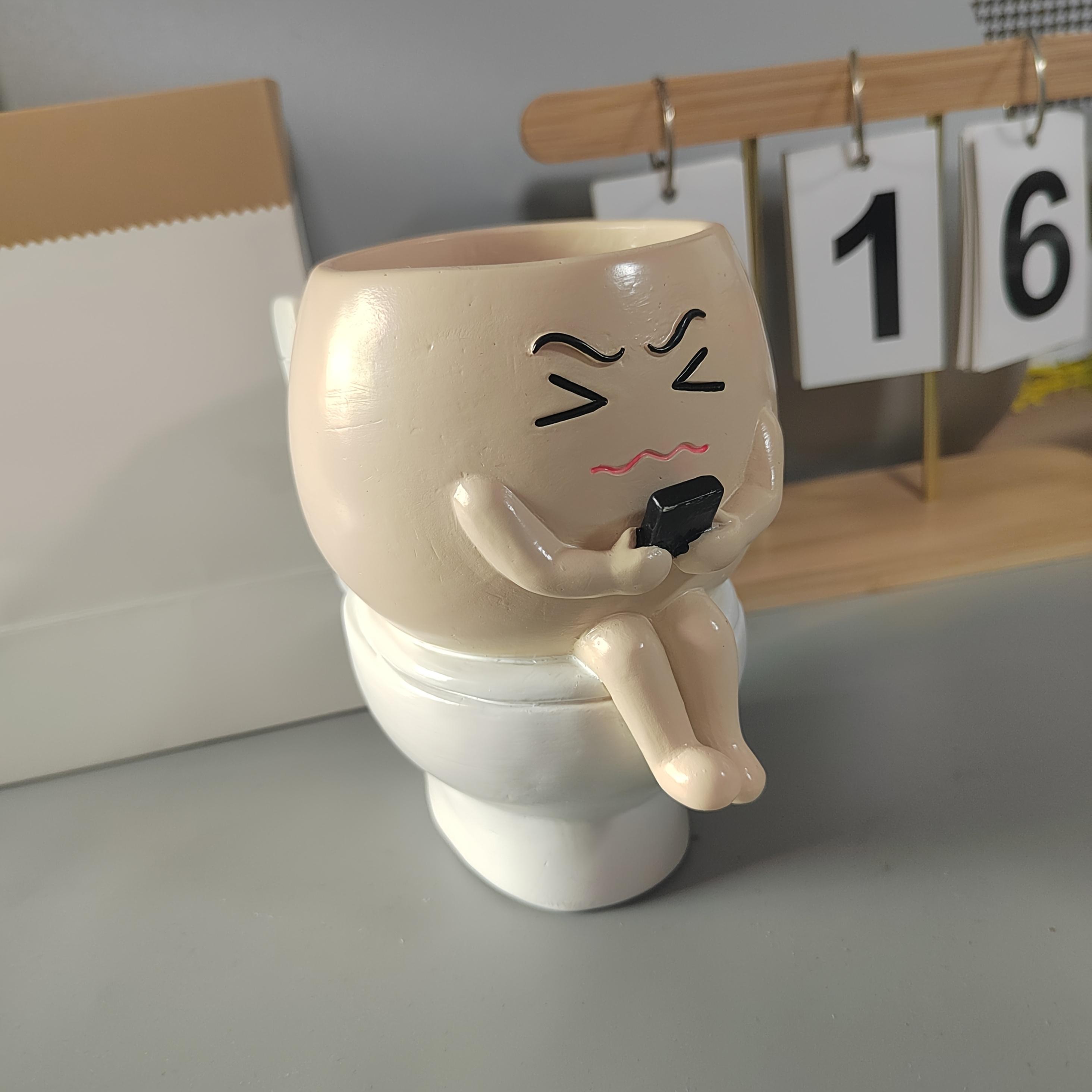 1 creative cartoon succulent plant flower pot, cute ABS resin novelty toilet design, fun gardening tabletop plant planting, small flower pot container
1 creative cartoon succulent plant flower pot, cute ABS resin novelty toilet design, fun gardening tabletop plant planting, small flower pot container
