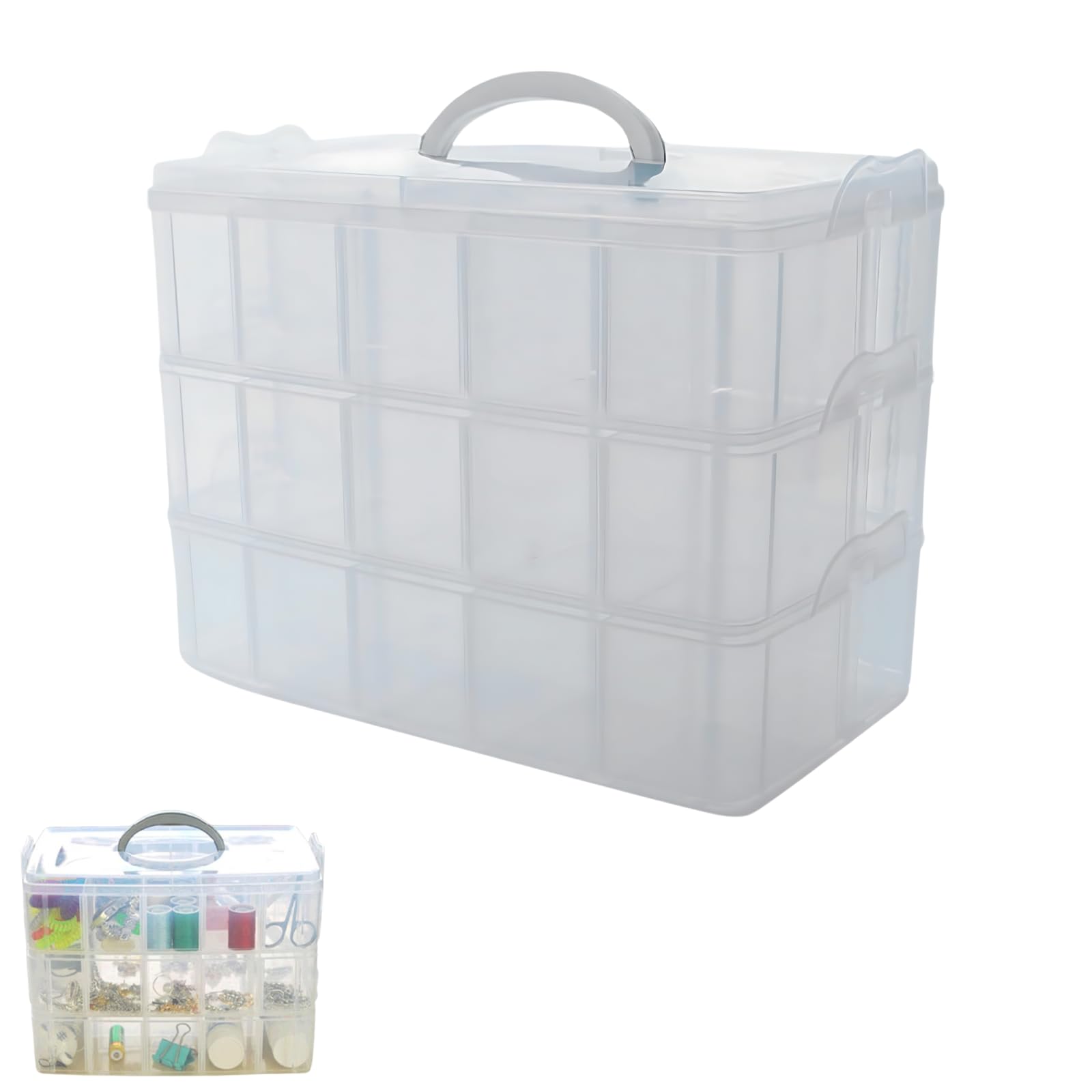 HAPPY SUGAR Clear Case for Beyblade Parts, Plastic, Semi-Transparent, with Dividers and Handles, Holds 30 Beyblade Parts
HAPPY SUGAR Clear Case for Beyblade Parts, Plastic, Semi-Transparent, with Dividers and Handles, Holds 30 Beyblade Parts